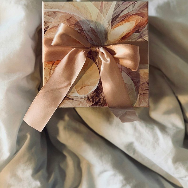 Peach Ribbon Gift Box